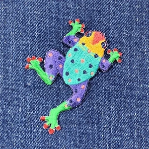 Tree Frog Applique Patch - Colorful Amphibian Animal Embroidered Badge 2.75" - Picture 1 of 2