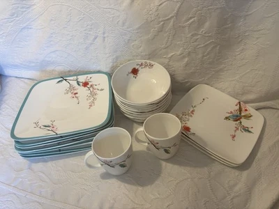 Beautiful 20 Piece Lenox Simply Fine- Chirp Collection Discontinued Bowls Plates - Image 1 of 4