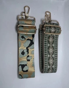 Grünes Paar verstellbare Ersatz Geldbörse Crossbody Riemen mit Gold Hardware - Bild 1 von 3