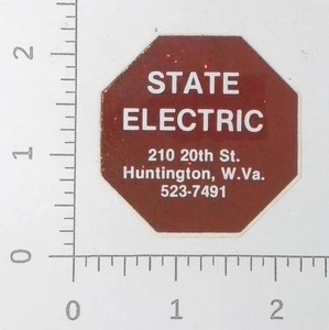 State Electric Supply Company Huntington West Virginia Kohlebergbau Aufkleber Abziehbild - Bild 1 von 1