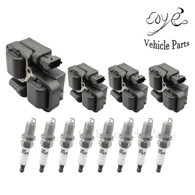 4pcs Ignition Coil and 8pcs Spark Plug For 2003-2006 Mercedes-Benz E500 5.0L V8 - Image 1 of 4