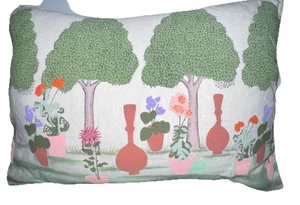 John Robshaw Textiles Linen Blend Dapitta Decorative Pillow Anthropologie 12x18 - Picture 1 of 7