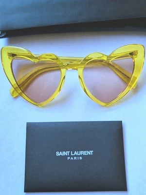  Saint Laurent Clear Yellow LouLou Heart-Shaped Sunglasses  - Image 1 of 4