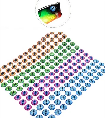 500 pezzi esca da pesca olografica 3-12 mm occhi 3D occhi di pesce artificiali occhi di pesce fai da te - Immagine 1 di 4