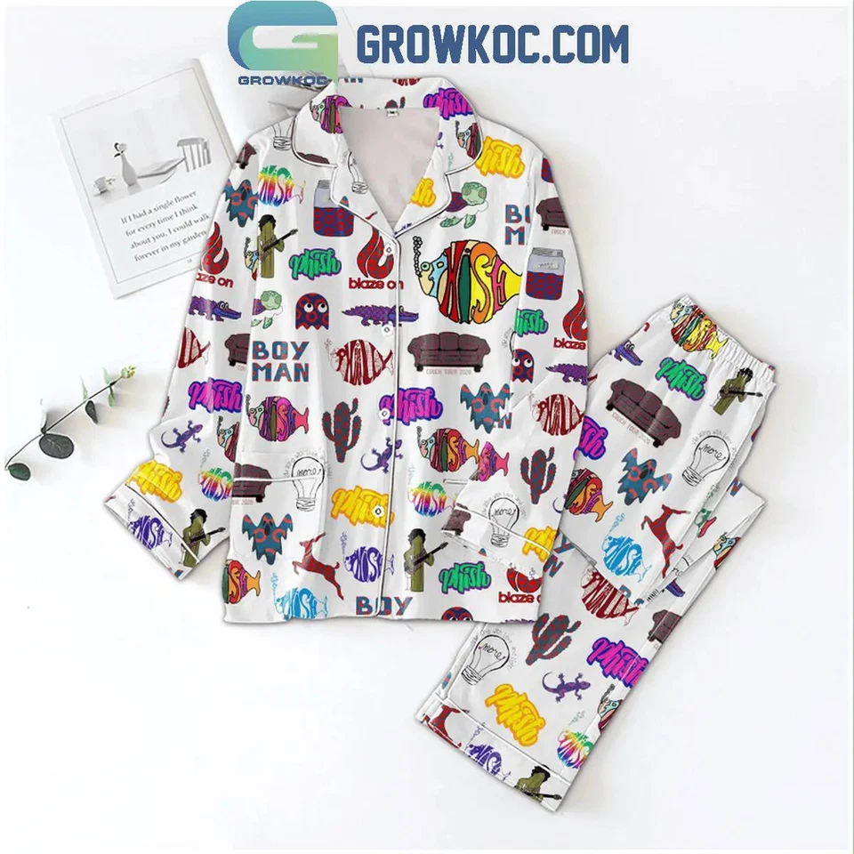 Phish Boy Man Blaze On Polyester Pajamas Set White Version - Image 1 of 1