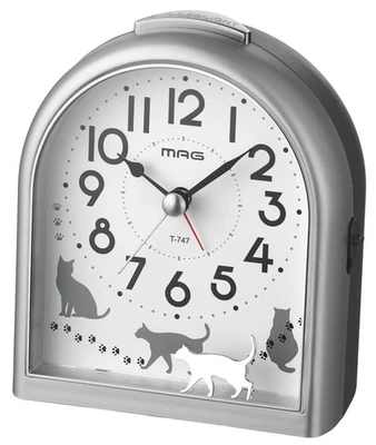 MAG Alarm Clock, Table Clock, Analog, Cat, Animal, Cute, Kids, Quiet, Continuous - Image 1 of 4