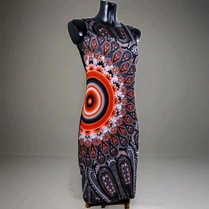 Desigual Mujer Bodycon Vestido Black Multicolor sin Mangas Fiore Talla Ue S - Imagen 1 de 5