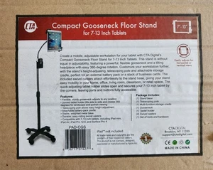 CTA Compact Gooseneck Floor Stand for 7-13" Tablets - NEW - Picture 1 of 5