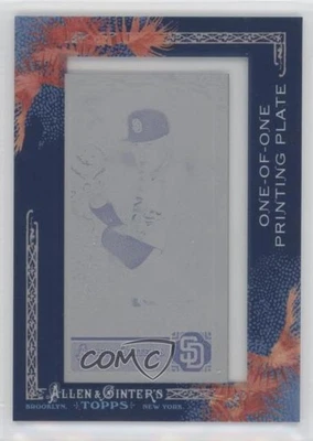 2011 Topps Allen & Ginter's Framed Printing Plate Mini Cyan 1/1 Mat Latos 0ws - Image 1 of 3