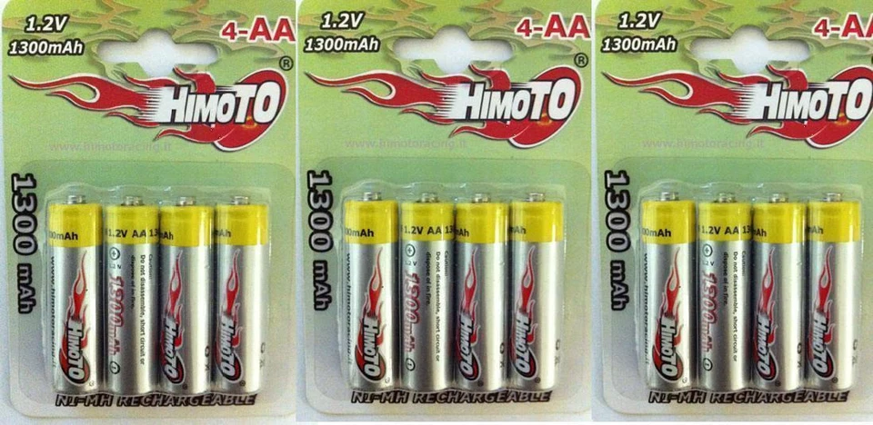 12 Rechargeable AA Batteries 1300mAh 1.2V Himoto - Image 1 of 1