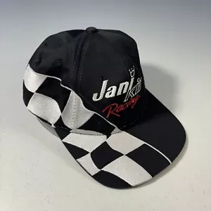 Vintage Jani King Racing NASCAR Snapback-Mütze schwarz weiß karierte Flagge Kappe Janiking - Bild 1 von 7
