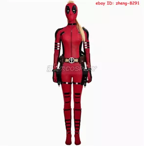 2024 Woman Deadpool 3 Halloween Jumpsuit Outfit Lady Pool Cosplay Costume Suit - Picture 1 of 26