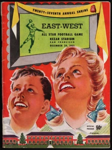 1951 East-West Shrine Spielprogramm College Football - Frank Gifford Ollie Matson - Bild 1 von 2