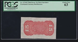US Fractional Currency Specimen Red Reverse spnmb FR 1276sp PCGS 63 Ch CU -020 - Picture 1 of 2
