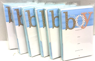 Lote De 6 - American Greetings Bebé NIÑO Ducha Fiesta Regalo Invitaciones Cantidad. 120 Foto 1 de 4