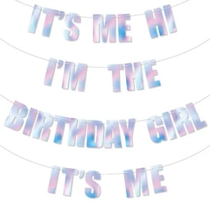 Birthday Decorations It's Me Hi I'm the Birthday Girl It's Me Pre-Strung Bann... - Picture 1 of 5