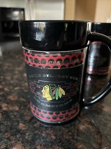 Chicago Blackhawks Stanley Cup Champions Coffee Mug-6 Time Champs 2015 Black (2) - Picture 1 of 3
