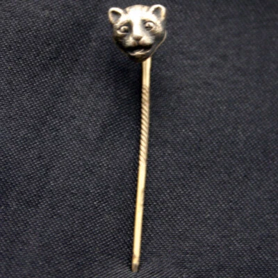 Victorian Sterling Silver Cat’s Head or Leopard Stickpin - Image 1 of 4