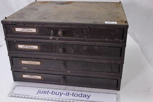New Old Stock Genuine Watch Parts Kit in Metal 4-Drawer Cabinet /With Charts - Picture 1 of 8
