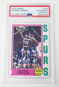 George Gervin HOF Signed Autograph 1974 Topps RC Rookie Card # 196 PSA 10 Auto - Bild 1 von 4