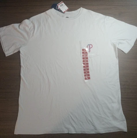 MAJESTIC PHILADELPHIA PHILLIES MLB SHORT SLEEVE pocket tee  T-SHIRT MENS XL Nwt Cover