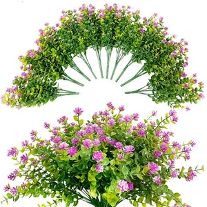 10 Bundles Artificial Flowers for Outdoors Fake Flowers Faux Plants for Decor... - Picture 1 of 8