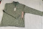 Eddie Bauer Sweater Fleece Jacket Mens XL Green Pullover 1/4 Zip