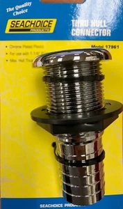 MONTAJE DE CASCO PASANTE SEACHOICE 17961 SE ADAPTA A MANGUERA DE 1-1/8" BARRA DE PLÁSTICO CROMADO - Imagen 1 de 1