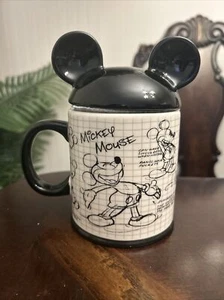 Cuaderno de bocetos de cerámica de Disney Mickey Mouse taza de café blanco y negro - Imagen 1 de 3
