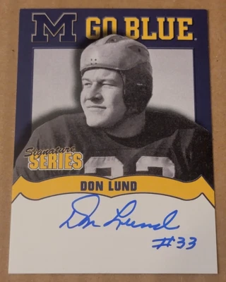 TK Legacy Michigan Wolverines MGB5 Don Lund Autograph - Image 1 of 2