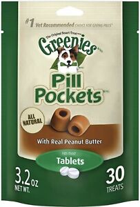 (6) GREENIES Capsule PILL POCKETS Treats Peanut Butter Flavor Fits Tablets 30 Ct