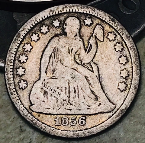 1856 Seated Liberty Dime 10c Ungraded Choice 90% Silver US Coin CC18094 Cover