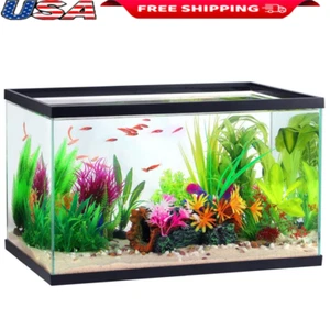 Transparent 10 Gallon Glass Aquarium Tank Breeder Easy Setup Fish Home Decor New - Picture 1 of 3