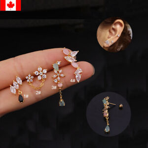 1PC Ear Cartilage Helix Piercing Jewelry Screw Back Stud dangle earring woman