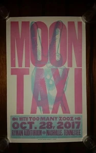MOON TAXI Ryman HATCH SHOW PRINT Nashville 2017 Tour Poster Band Night 2 LIMITED - Picture 1 of 4