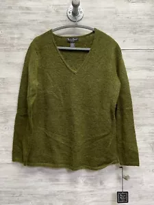 Mercer and Madison Sweater XL Womens Green V Neck Kid Mohair Wool Long Sleeve - Picture 1 of 9
