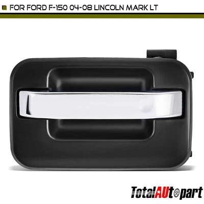 Chrome & Black Exterior Door Handle for Ford F-150 Lincoln Mark LT Rear Driver - Image 1 of 4