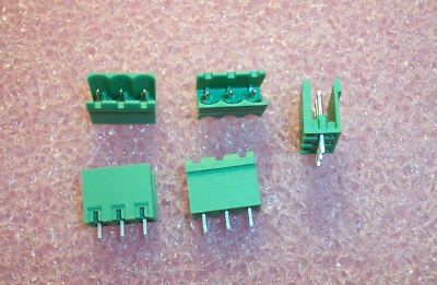 QTY (50) 3 POSITION VERTICAL TERMINAL BLOCK HEADERS 1758021 MSTBV2.5/3-G-5.08 - Image 1 of 3