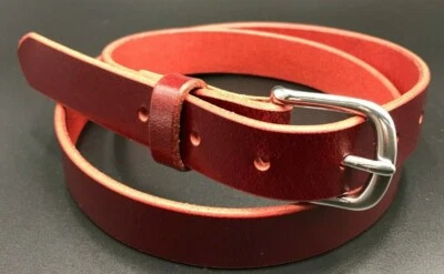 3/4" Genuine Bridle Leather Dress Belt,Buckle,Western Fashion Women Men Handmade - Image 1 of 4