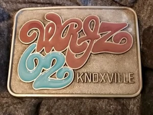 Vintage Knoxville WRJZ 62 Radio Pewter Belt Buckle Tennessee Tenn Tn Made In USA - Picture 1 of 2