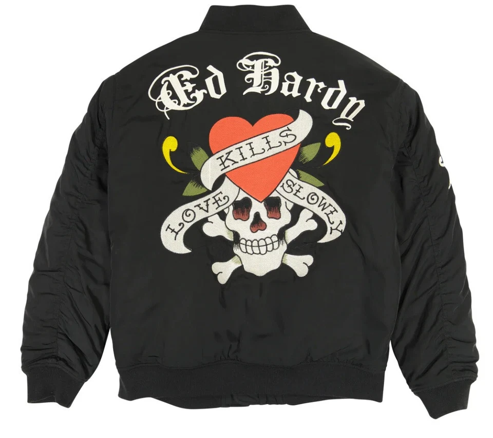 Мужская куртка-бомбер Ed Hardy LKS Skull - EHMO1202-1 - Изображение 1 из 1