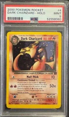 SWIRL PSA 9 DARK CHARIZARD 4 ROCKET  HOLO UNLIMITED HOLO POKEMON MINT - Image 1 of 4
