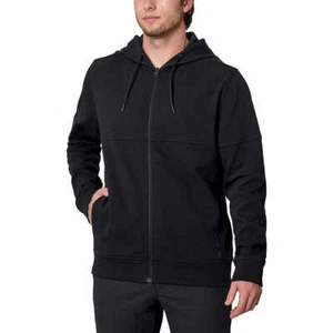 Mondetta Men’s Full Zip Hoodie, Light Stretch, Twill surface texture, Black - Picture 1 of 4
