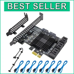 Powerful PCIe 8-Port SATA Adapter with Advanced Cooling & Plug-and-Play Setup - Picture 1 of 9