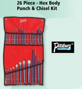 26PC. HEX BODY PUNCH & CHISEL KIT -PITTSBURG ITEM NO. 3109715(FT) - Bild 1 von 1