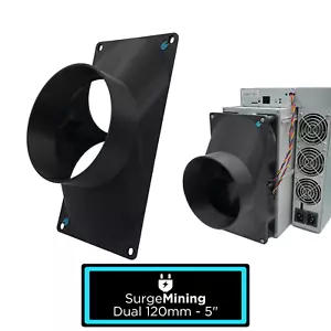 Dual 120mm to 5 Inch Split Fan Shroud Silencer ASIC Antminer IceRiver Goldshell - Picture 1 of 2