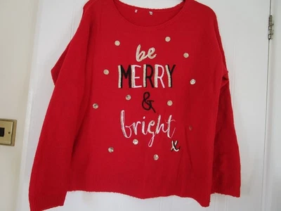 Ladies Size 14 TU Red Christmas Jumper - Image 1 of 2