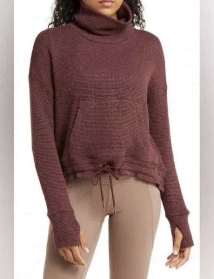 Sudadera corta tejida cuello embudo Boucle Sweaty Betty talla 14 cereza oscura Foto 1 de 4