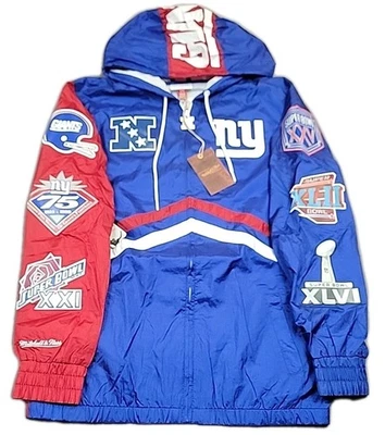 NEW YORK GIANTS Mitchell & Ness NFL Undeniable Windbreaker MEN'S M Jacket - Image 1 of 4