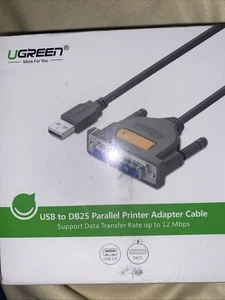 UGREEN USB to DB25 Parallel Printer Cable Adapter Male Female Connector IEEE for - Picture 1 of 2